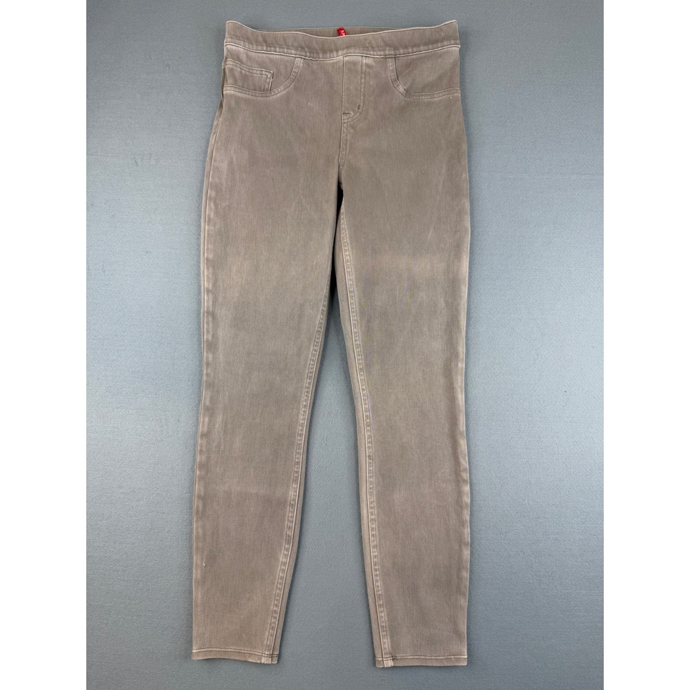 Spanx‎ Leggings Womens Medium Taupe Twill Slim Fit Five Pocket Pull On Pants